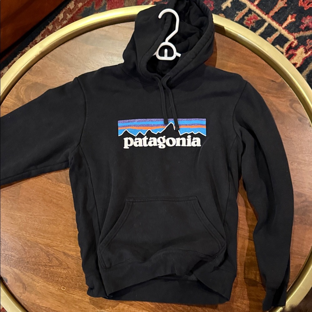Patagonia Black Hoodie with Logo Design